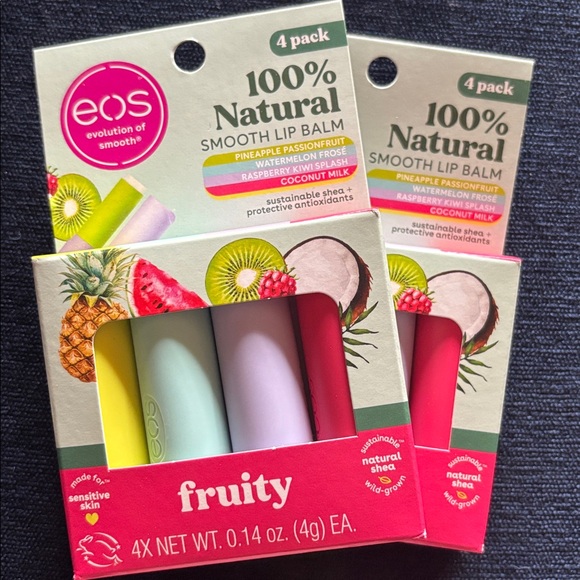 EOS | Bundle of 100% Natural Smooth Lip Balm Packs | 2 Packs FRUITY Sets Total 8 - Picture 6 of 9